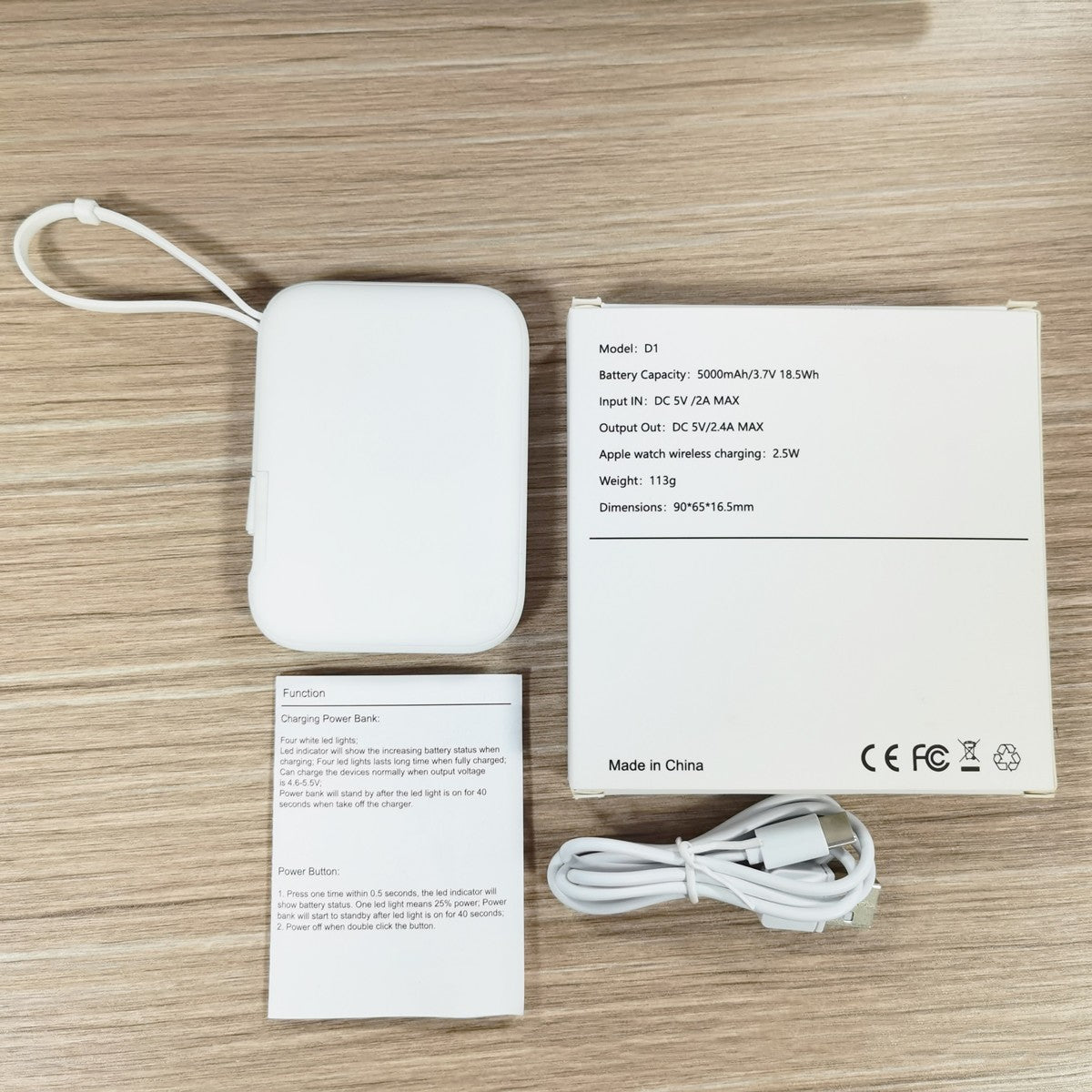 Unlock the Power of Convenience with Our 5000mah Portable Three-in-One Power Bank