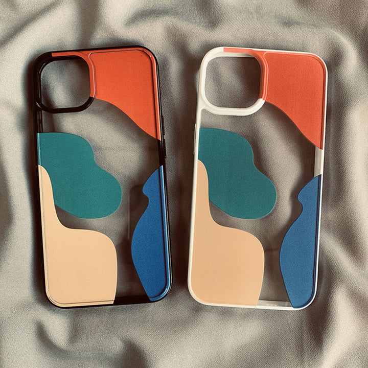 Color Block Geometric Phone Case For iPhone 13